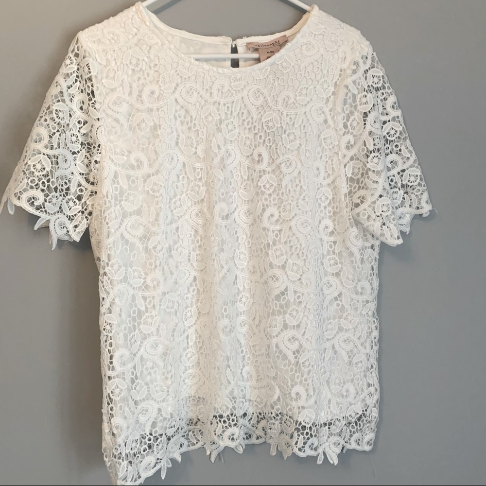 NWT White Lace Top